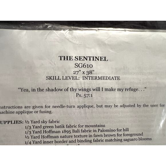 quilt pattern the sentinel sandra coffman 27" x 38" - Picture 6 of 8